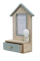 Cornice Cactus con Cassetto 20,5x8,5x31 cm MDF e Vetro Grigio-5