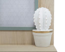 Cornice Cactus con Cassetto 20,5x8,5x31 cm MDF e Vetro Grigio-6