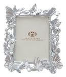 Cornice Farfalle 24,5x4x30,5 cm in Poliresina e Vetro Argento-2