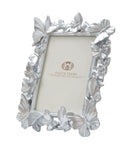 Cornice Farfalle 24,5x4x30,5 cm in Poliresina e Vetro Argento-3