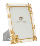 Cornice Flosh 25,8x2x30,5 cm in Poliresina e Vetro Crema e Oro-1