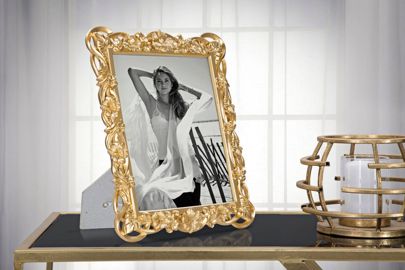 Cornice Flossy 27,8x2,5x33,5 cm in Poliresina e Vetro Oro-5