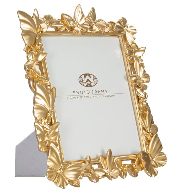 online Schmetterlingsrahmen Gold 30x4x36 cm aus Polyresin und Goldglas