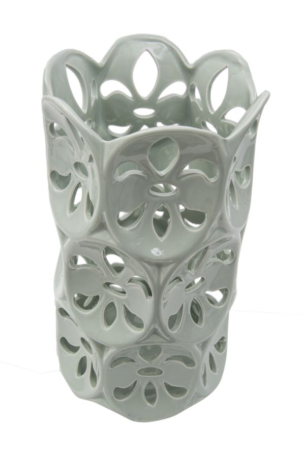 Petal Vase Weiß Ø14x25,5 cm Hellblaues Porzellan acquista