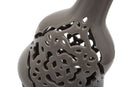 Vaso Carving Grigio 16,5x11x27 cm Porcellana Fango-4