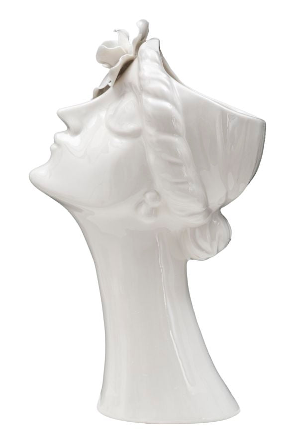 sconto Woman Reinheit Vase 19x13,6x32,8 cm Weißes Porzellan