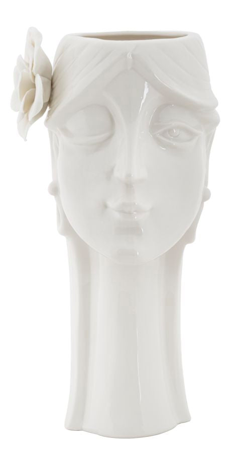 Damenvase 17,8x15,5x30,8 cm aus weißem Porzellan prezzo
