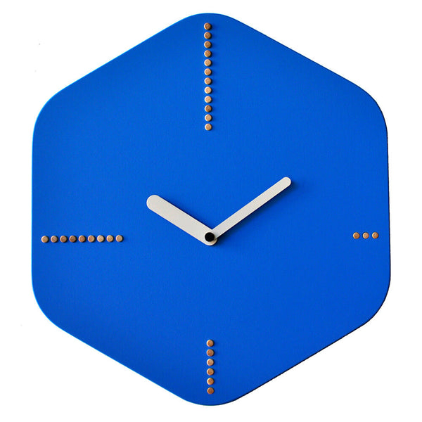 online Sechseckige Wanduhr 34,5X38Cm Pirondini Italia Hexagon Blau