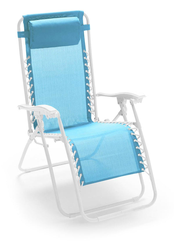 Taddei Gran Relax Blau Liegestuhl aus Eisen, faltbar prezzo