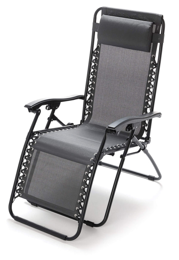 online Zero Gravity Reclining Folding Liegestuhl aus Stahl und grauem Textilene