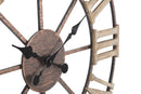 Orologio da Muro Plus Ø71,5x4 cm in Ferro e MDF Marrone-4
