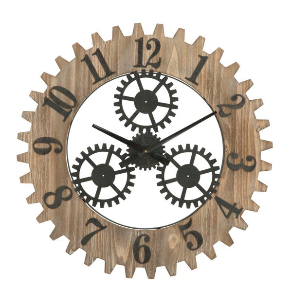 prezzo Ingranaggio Plus Wanduhr Ø60x4 cm aus Eisen und schwarzem MDF