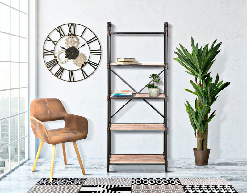 Orologio da Muro Ingranaggi Ø70x4,5 cm in Ferro e MDF Nero-7