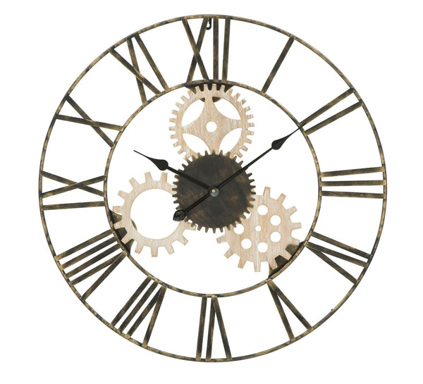 Wanduhr Zahnräder Ø70x4,5 cm aus Eisen und schwarzem MDF acquista