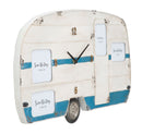 Orologio da Muro Roulotte 79x3,50x46,50 cm in Ferro Bianco e Blu-2