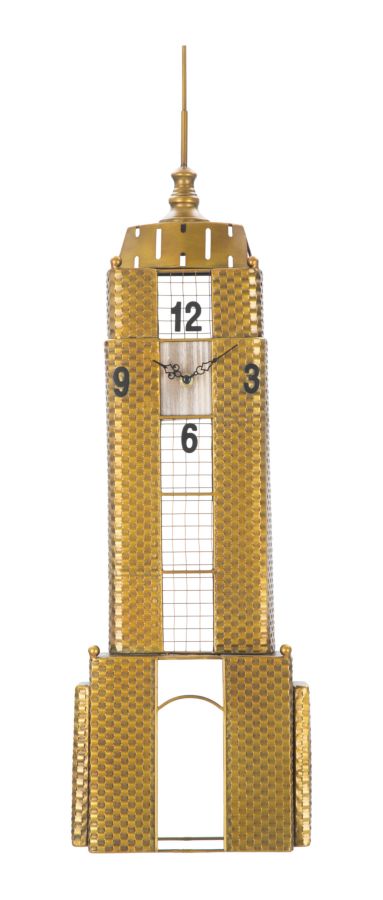 Empire Building Wanduhr 23,5x6,5x78 cm in Iron Gold online