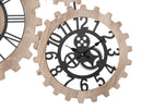 Orologio da Muro 3 Ingranaggi 93x3x74 cm in Ferro e MDF Marrone-4