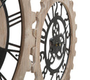 Orologio da Muro 3 Ingranaggi 93x3x74 cm in Ferro e MDF Marrone-6