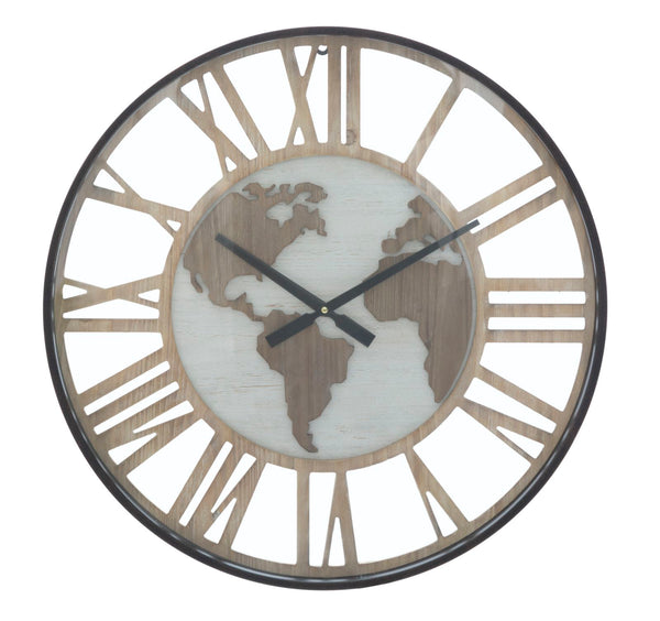 Weltklasse Ø60x6 cm Wanduhr aus MDF und braunem Eisen online