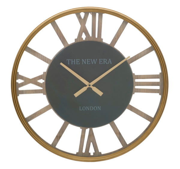 New Era Wanduhr Ø60x6,5 cm MDF und braunes Eisen online