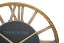 Orologio da Muro New Era Ø60x6,5 cm MDF e in Ferro Marrone-2