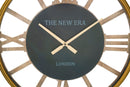 Orologio da Muro New Era Ø60x6,5 cm MDF e in Ferro Marrone-3