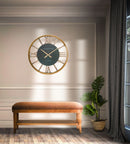 Orologio da Muro New Era Ø60x6,5 cm MDF e in Ferro Marrone-5