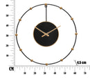 Orologio da Muro Pearl Ø61x4,5 cm in Ferro Nero-6