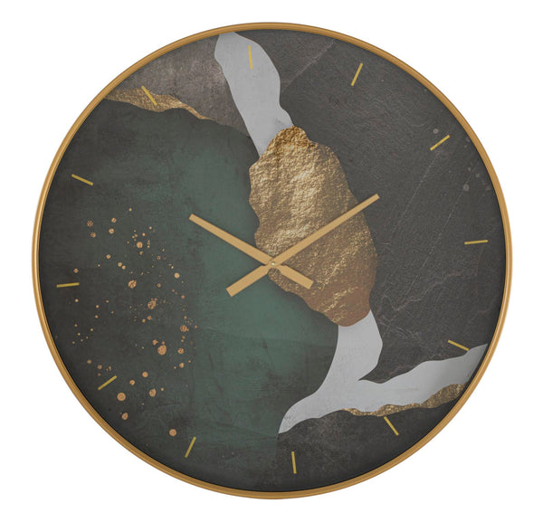 prezzo Wanduhr Art Ø80x5,5 cm aus MDF-Eisen und mehrfarbigem Glas