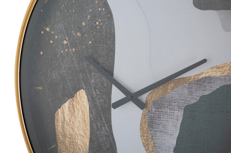 Orologio da Muro Art Ø60x6 cm in Ferro MDF e Vetro Multicolor-2