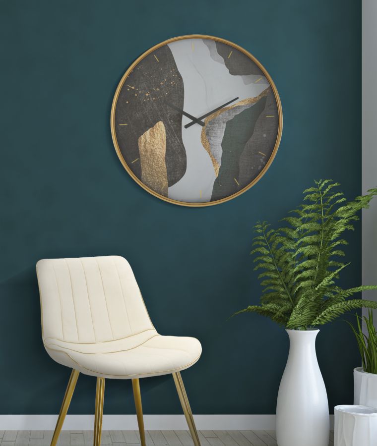 Orologio da Muro Art Ø60x6 cm in Ferro MDF e Vetro Multicolor-5