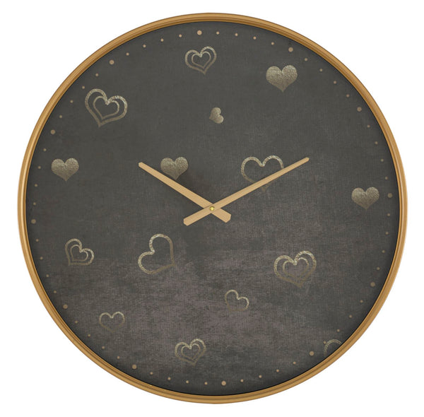 Hearts Ø60x6 cm Wanduhr aus MDF-Eisen und mehrfarbigem Glas sconto