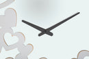 Orologio Bianco Heart Ø55x4 cm in Ferro MDF e Specchio Bianco-4