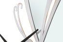 Orologio Glam Farfalla Bianco 66x4,5x64 cm in Ferro MDF e Specchio Bianco-4