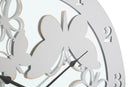 Orologio da Muro Bianco Butterfly Ø55x4,5 cm in Ferro MDF e Specchio Bianco-3