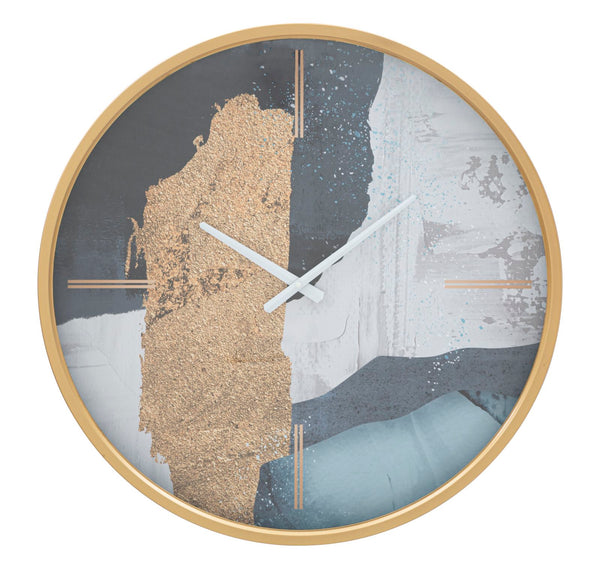 online Art Blue Wanduhr Ø60x6 cm aus MDF-Eisen und mehrfarbigem Glas