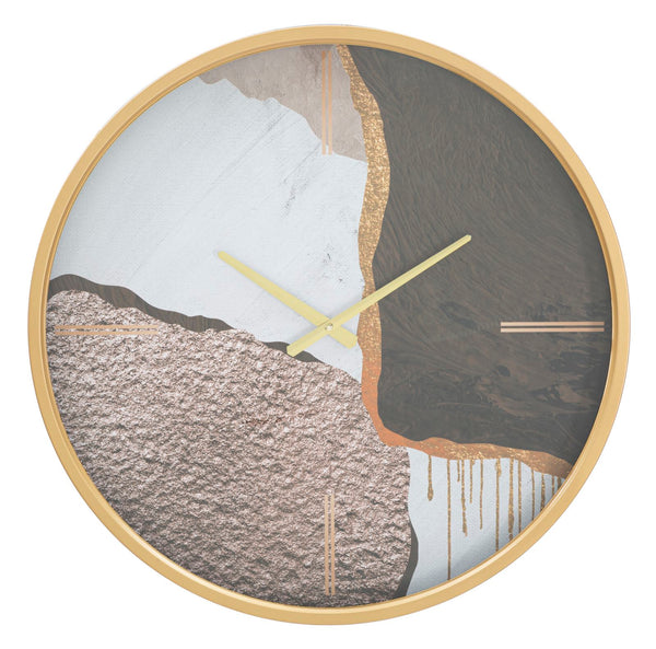 Art Mix Wanduhr Ø60x6 cm aus MDF-Eisen und mehrfarbigem Glas online