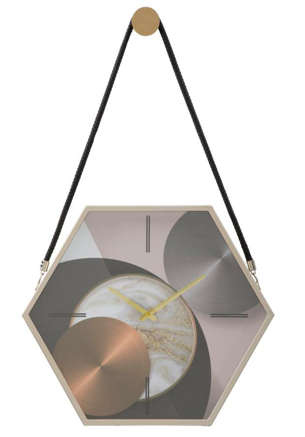 Blis Wanduhr 45x5,5x39 cm aus MDF-Eisen und mehrfarbigem Glas prezzo