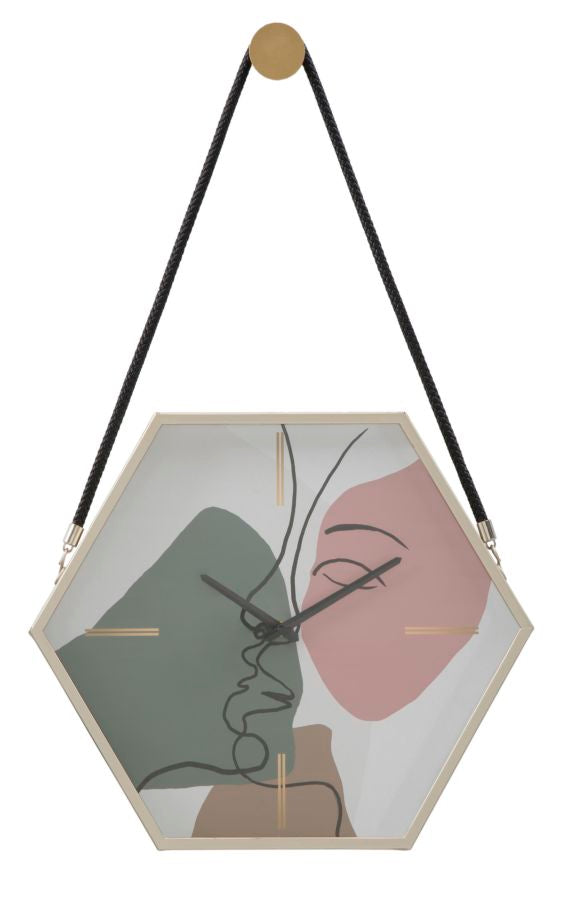 Blos Wanduhr 45x5,5x39 cm aus MDF-Eisen und mehrfarbigem Glas online