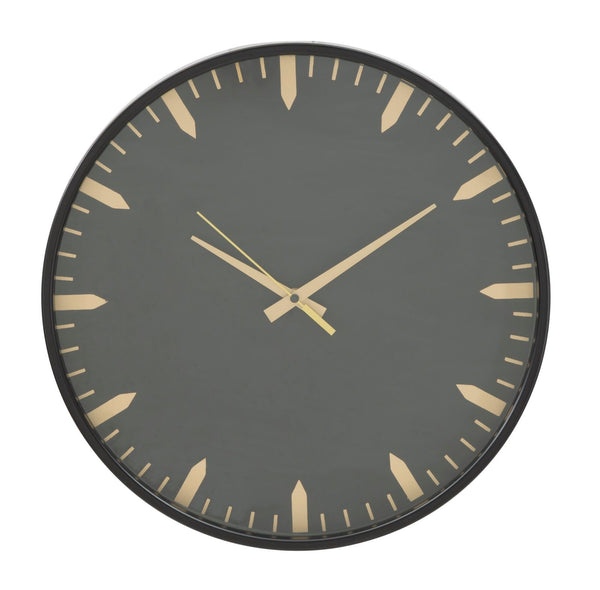 sconto Glam Elegant Ø40x6 cm Wanduhr aus MDF-Eisen und Glas in Gold und Schwarz