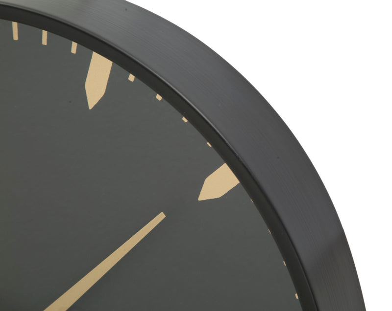 Orologio da Muro Glam Elegant Ø40x6 cm in Ferro MDF e Vetro Oro e Nero-4