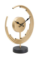 Orologio da Tavolo Moon 25x10x30 cm in Ferro Oro e Nero-2