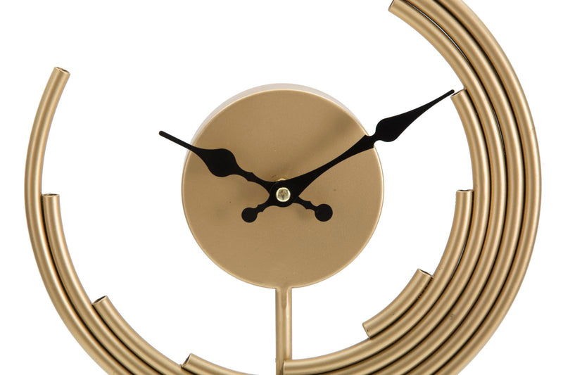 Orologio da Tavolo Moon 25x10x30 cm in Ferro Oro e Nero-3