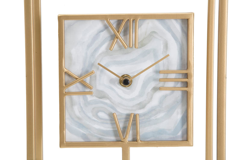 Orologio da Tavolo Rect. 20x8x30 cm in Ferro e MDF Multicolor-3