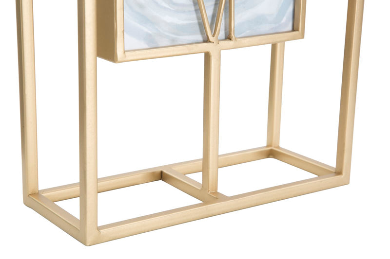 Orologio da Tavolo Rect. 20x8x30 cm in Ferro e MDF Multicolor-5