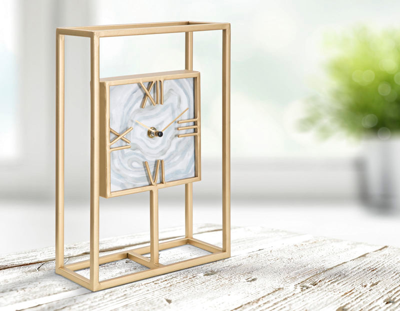 Orologio da Tavolo Rect. 20x8x30 cm in Ferro e MDF Multicolor-6