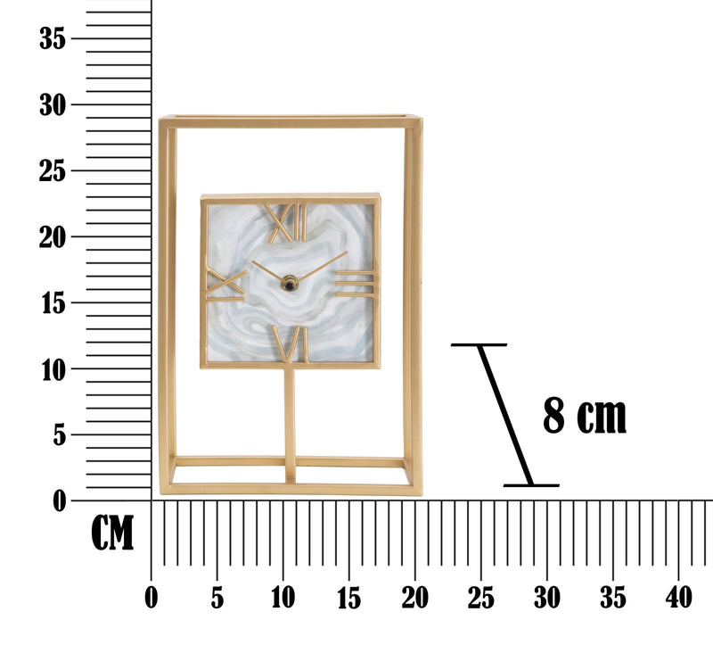 Orologio da Tavolo Rect. 20x8x30 cm in Ferro e MDF Multicolor-7