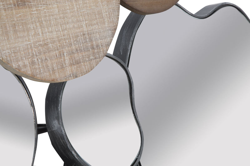 Specchio Quoxy 118x11x82,5 cm Lengo Ferro e Specchio Marrone-5