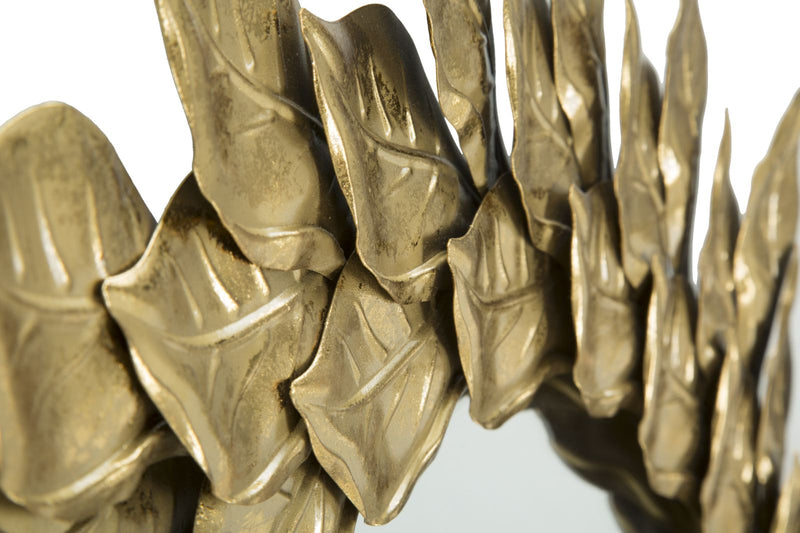 Specchio da Muro Glam Petal Ø73x5 cm in Ferro Oro-4