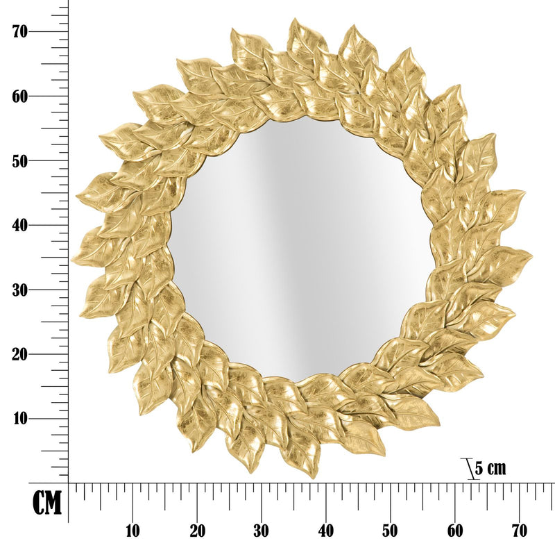 Specchio da Muro Glam Petal Ø73x5 cm in Ferro Oro-7